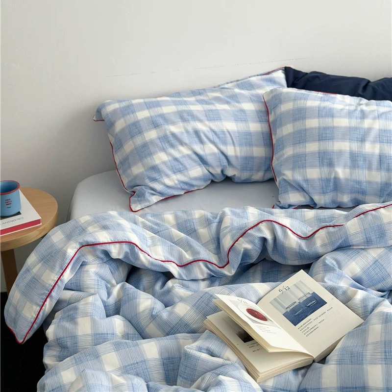 Checkered bedding scene 4