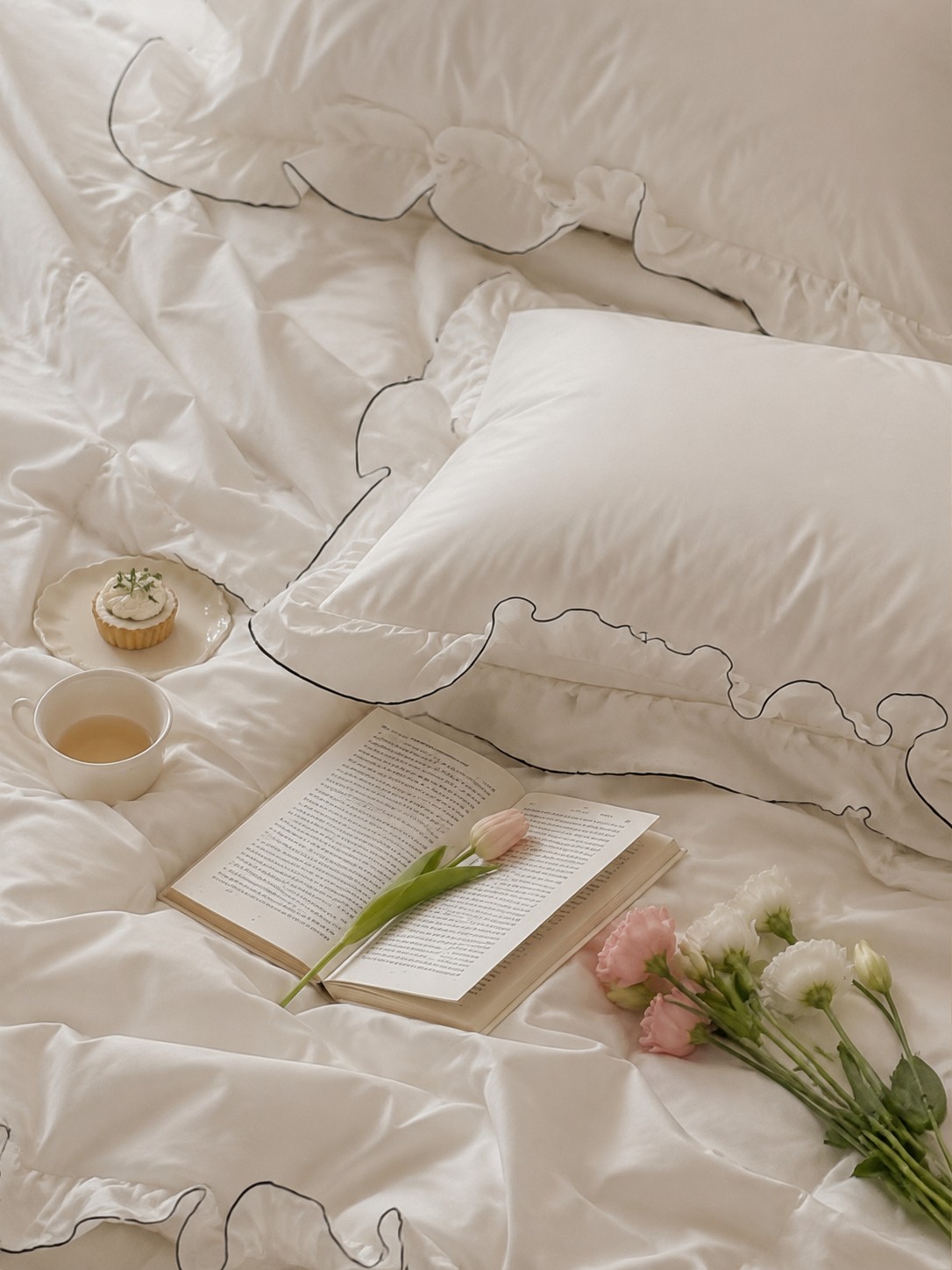 Ruffle cotton bedding